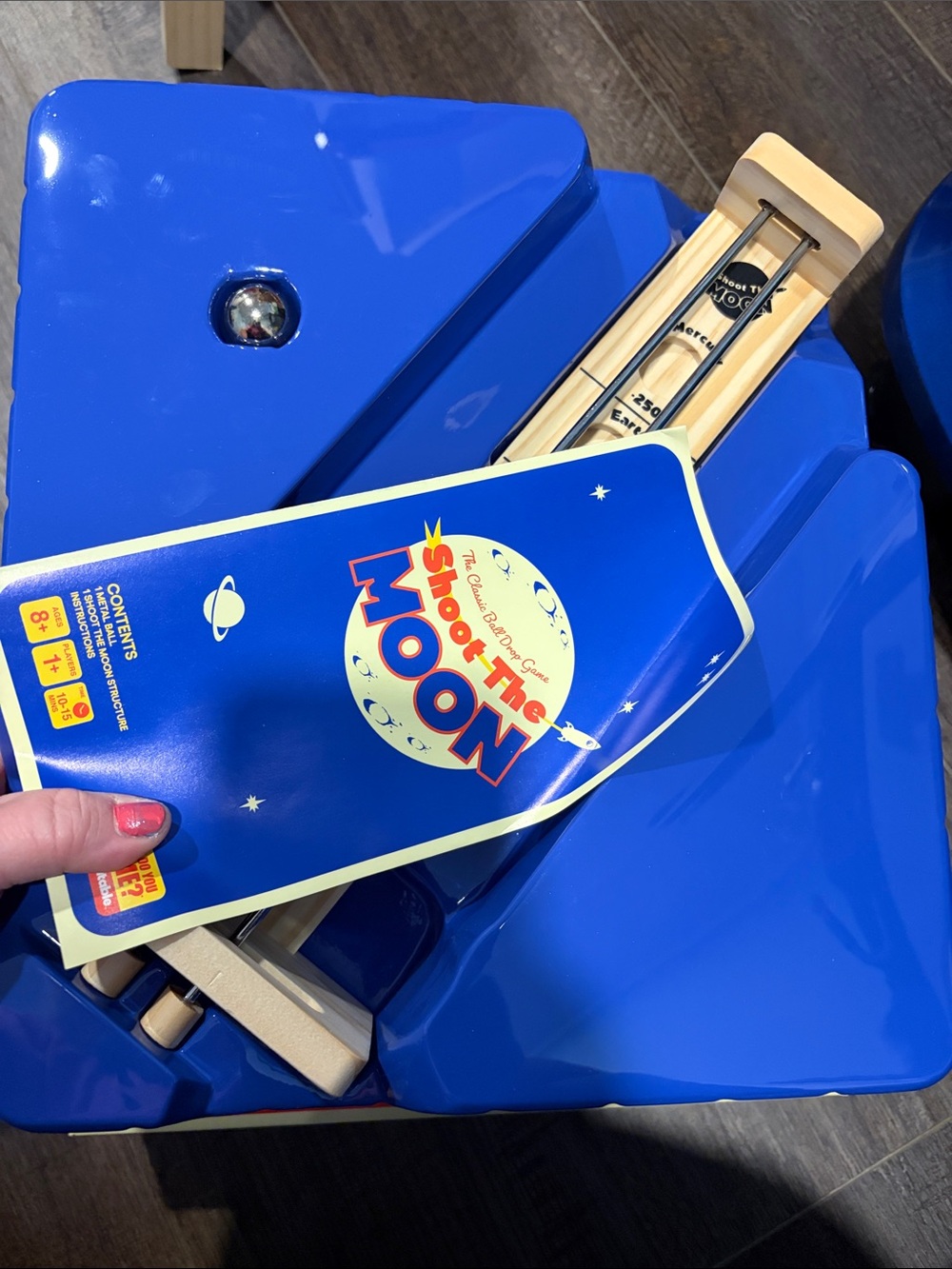 Shoot the Moon Blue Wooden Game